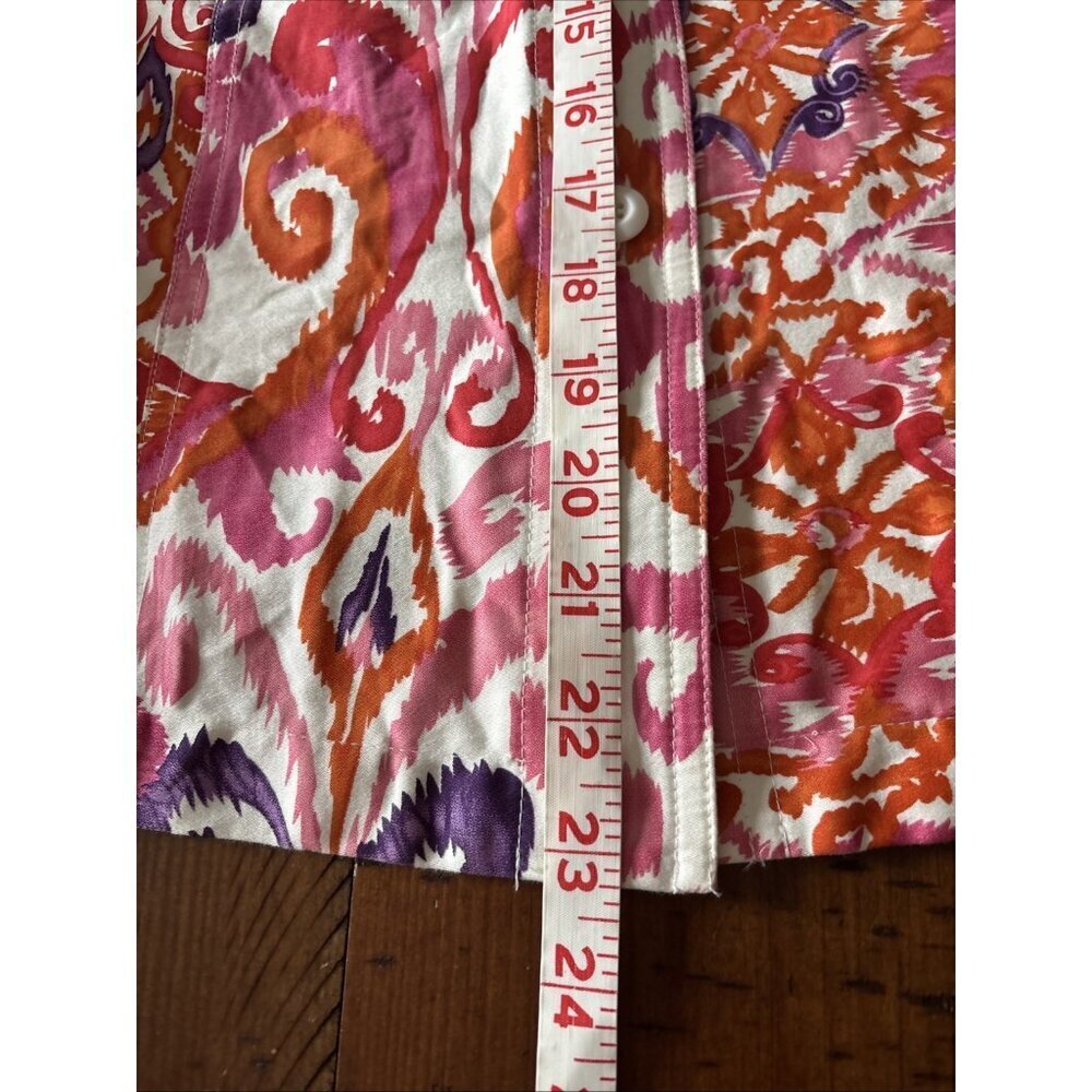 Coldwater Creek Orange & Pink Cotton Jacket Size Petite Medium Spring Paisley - Picture 7 of 8